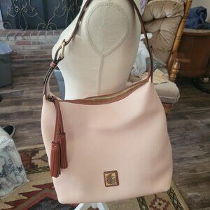 Dooney and Bourke Pebbled Grain Leather Randy Hobo Shoulder Bag with Dust Bag